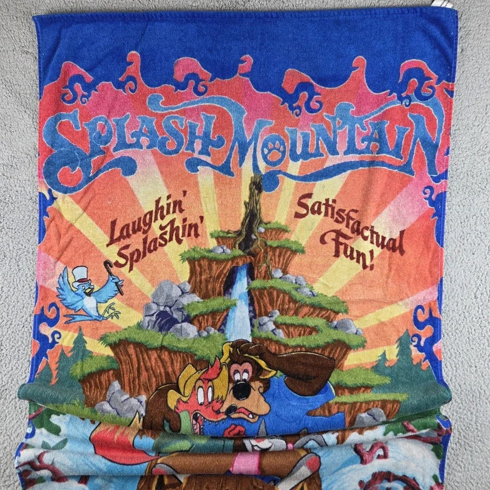 Vintage SPLASH MOUNTAIN BEACH BATH TOWEL Magic Kingdom Walt Disney World 64x31
